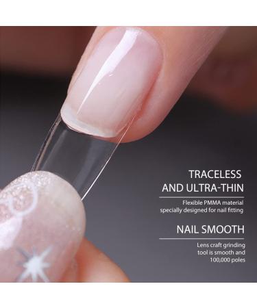 Beautilux 552 PCS Coffin Nail Tips - Medium Transparent Gel Nails Soft Full Cover for Home & Studio Manicure - Buy Online on GoSupps.com