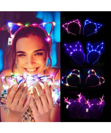 Headband with Light LED Headbands LED Flower Crown 10 Pieces LED Cat Ears LED Flower Crown Headband with LED Cat Ears LED Flower Crown LED Flower Headband for Women Wedding Party - Buy Online on GoSupps.com