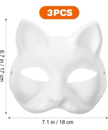 Vaguelly DIY Paintable Cat Masks - 3 Pack White Fox Masquerade Accessories for Cosplay & Party Decoration - Buy Online on GoSupps.com