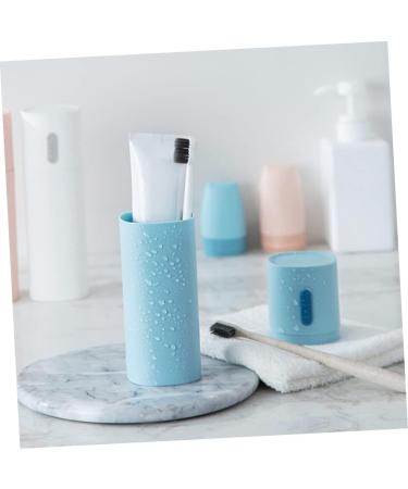 Plafope Travel Toothbrush Set - 2-Piece Blue Toothbrush Case & Holder Outdoor Toothpaste Container 19x6.2cm - Perfect for International Travel - Buy Online on GoSupps.com