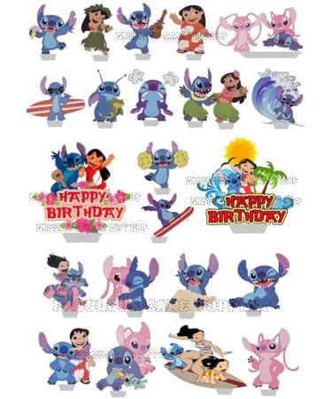 Lilo Stitch Cupcake toppers Edible Wafer card stand up DIY Party Decoration 22pcs For Boys Girls Birthday Party - Buy Online on GoSupps.com
