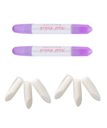 Ncana 2 Pcs Nail Polish Corrector Remover Pen Dual Tipped Nail Art Sculpture Pen Nail Edge Cleaning Pen Mistakes Cleaner for Nail DIY Design or Salon  Purple  8 Piece Set