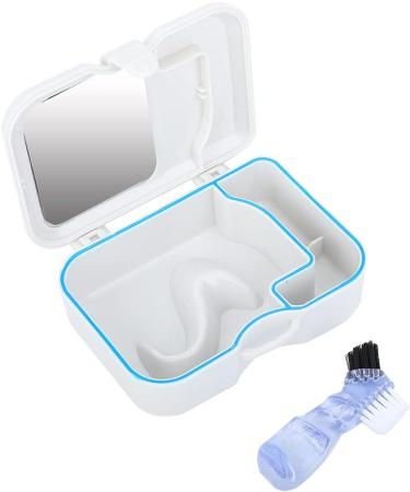 Ververt Touch Denture Box with Mirror - Durable Storage Case for False Teeth 4.7 x 3.5 Inches White & Clear - Ideal Denture Storage Solution - Buy Online on GoSupps.com