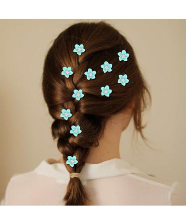 Bekecidi 20 Pieces Whimsical Little Flower Hair Clips Small Charming Fashion Hair Clips Vibrant Blue Hair Clips Party Hair Accessories Women Girls Hair Beautification - Buy Online on GoSupps.com