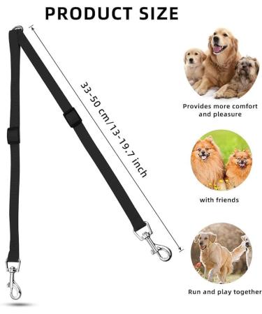 Double Dog Lead No Tangle Adjustable Double Pet Trainer Lead Dog Distributor Lead Perfect Leads for Walking 2 Dogs Black - Buy Online on GoSupps.com
