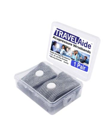 TravelAide Acupressure Wristband for Motion and Morning Sickness Adult 1 Pair