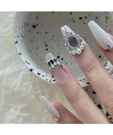 Temperament Enhancement Nail Patch Hand-Made Manicure French Plaster Glue Pearl Floral Fake Nails Autumn and Winter end Long Detachable (10-Piece Package) (Color : 1 Size : S) 1 count (Pack of 1) 1 - Buy Online on GoSupps.com