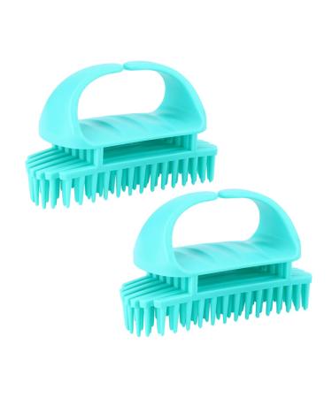 Bcoath 2 pieces silicone shampoo brush head massage brush for adult hair washing comb hair scalp silicone head massage head wash massage hairbrush 10.5x7x5.5cm blue
