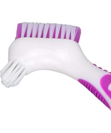 Double Sided False Teeth Cleaning Brush | Portable Denture Toothbrush with Multi Layered Bristles | Hard Care Toothbrush Set - Buy Online on GoSupps.com