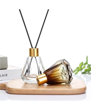 2PC Refillable Clear Glass Diffuser Bottles 60ml - Aromatherapy Fragrance Accessories for DIY Reed Diffuser Decor - Buy Online on GoSupps.com