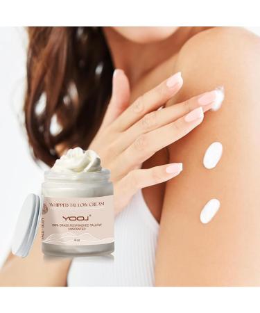 100% Grass Fed Beef Tallow for Skin Care - Organic Unscented Moisturizer for Face & Body | 4 Oz Whipped Tallow for Sensitive Skin - Buy Online on GoSupps.com