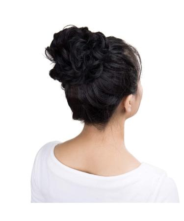 Tess Hair Part Dutt Black Hair Tie - Wavy Small Knot Updos Affordable 30g Hair Extensions for Women - Buy Online on GoSupps.com