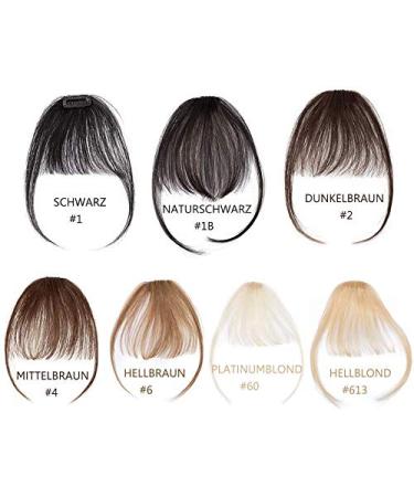Clip In Bangs - 100% Remy Real Hair Medium Brown Extensions | Natural Smooth Fringe | Air Pony Hair Part #4 - Buy Online on GoSupps.com