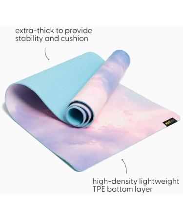 POPFLEX Heart in the Clouds Vegan Suede Yoga Mat - Non Slip, Ultra Absorbent for Stylish Support - Large Size with Strap Included - Buy Online on GoSupps.com