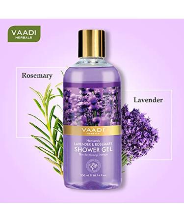 Vaadi Herbals Sulfate-Free Shower Gel - Herbal Body Wash for Men & Women - 300ml Lavender & Rosemary (2 Bottles) - International Shipping - Buy Online on GoSupps.com