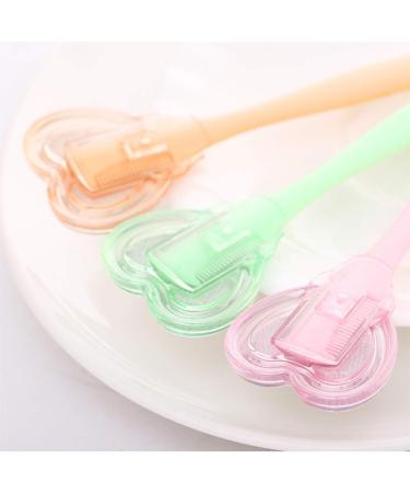 Lurrose Eyebrow Razor & Shaver with Heart Mirror - Eyebrow Trimmer & Eyelash Comb for Women (Pink) | International Shipping Available - Buy Online on GoSupps.com