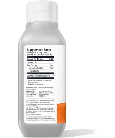 Bulletproof Brain Octane MCT Oil - 100% Pure, 16 Ounces for Energy & Focus - Buy Online on GoSupps.com