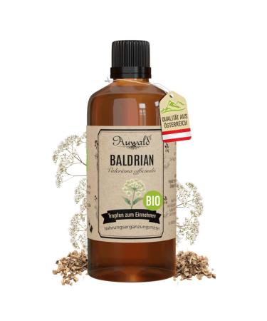 Auwald Organic Valerian Drops - High Quality Extract Essence and Dye - 100% Organic Farming No Artificial Additives or Dyes Made in Austria - 100ml