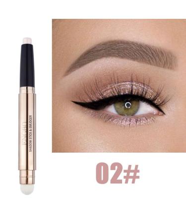Brown Eyeshadow Stick & Sponge Brush Set - Long-Lasting, Waterproof, Hypoallergenic Eye Makeup Duo for Multi-Dimensional Eyes - Shades 02 & 05 (2-Pack) - Buy Online on GoSupps.com