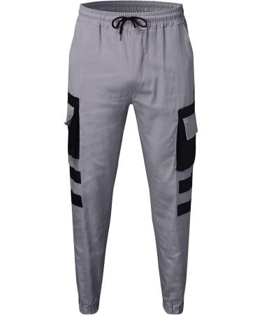 Ronony Men's Black Training Pants - Breathable Stretch-Denim Cargo Chino Jeans - Athletic Leisure Trousers XL - Buy Online on GoSupps.com