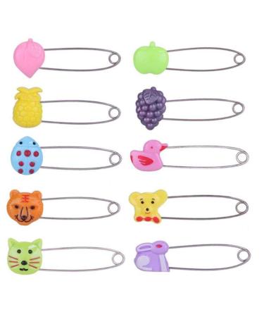 Zonfer 4pcs Plastic Head Safety Pins Diaper Pins Safety Locking Baby Cloth Diaper Infant Kids Cloth Nappy Locking Buckle