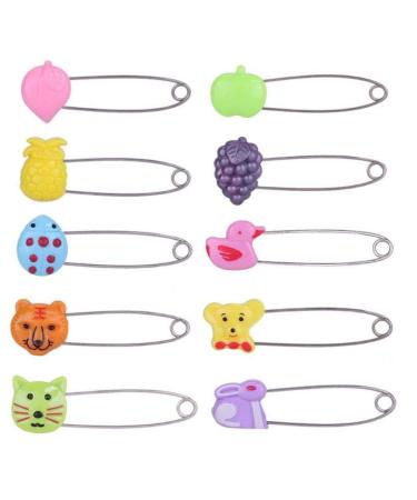 Culer 4pcs Nappy Pins Plastic Head Safety Pin Hold Clip Locking Cloth Bibs Diapers Pins For Baby Kid Toddlers Children