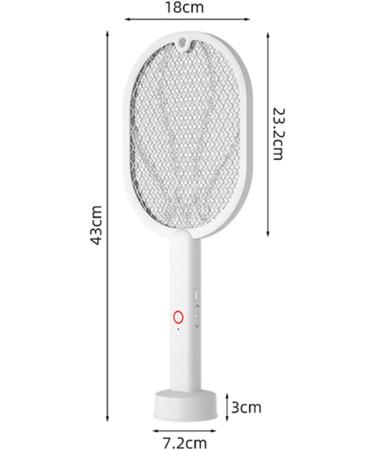 Electric Fly Swatter Racket Powerful Swatter 2 in 1 Electric Fly Killer Rechargeable Killer Lamp Portable Fly Killer Lamp for Indoor and Outdoor (White) - Buy Online on GoSupps.com