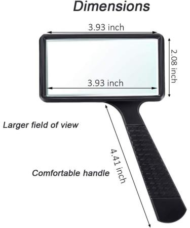 Rectangle 5X Handheld Magnifier for Reading Books Map Hobbies Learning Fault Finding Better Life - Buy Online on GoSupps.com