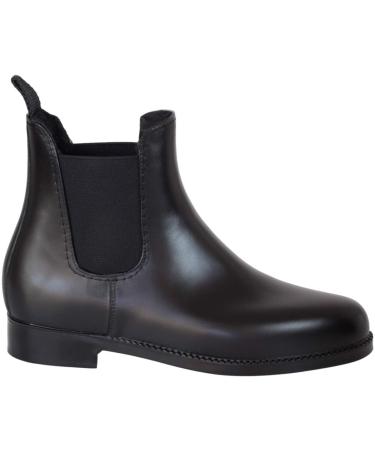 Lazura - Jodhpur Winter Equestrian Boetettes Basic |Children men & women ankle boots |With teddy plush feed & pull-on |Black Chelsea boots made of synthetic leather |Size 40 riding skates