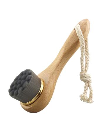 minkissy Facial Cleaning Brush Face Scrubbers Dry Brush Exfoliating Face Brush Wooden Skin Scrubbers Skin Cleaning Brush Facial Brush Exfoliating Facial Brush Makeup Remover Wooden Handle