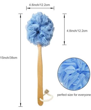 KUYYFDS Back Scrubber & Body Brush with Loofah - Long Handle Bath Brush for Exfoliating and Relaxing Shower Massage - Men and Women - Buy Online on GoSupps.com