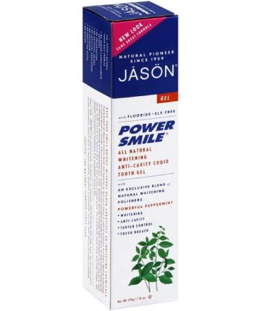 Jason Natural PowerSmile Anti-Cavity & Whitening Gel - Powerful Peppermint 6 oz | Best Dental Care - Buy Online on GoSupps.com
