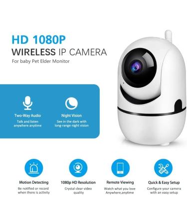 Smart Security Camera 360 for Home Pet Dog Cat Video Surveillance Night Vision Two Way Audio (Black-M1 1080P) (White-M1) - Buy Online on GoSupps.com