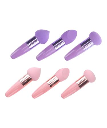 MAGICLULU 6 Sets Beauty Pen Cosmetic Supplies Face Powder Puff Powder Makeup Make up Blending Puff Makeup Puffs Pad Makeup Cleaning Tools Clothing Mini Emulsion Purple Miss