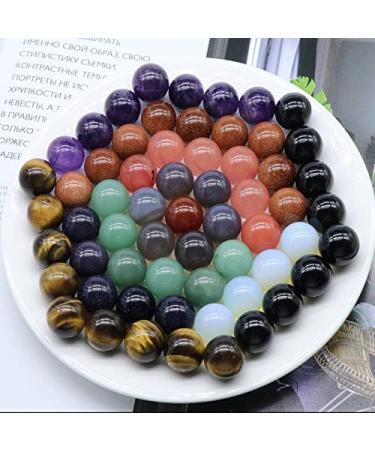 12 Pcs Chakra Healing Gemstone Crystal Ball Set - Natural Quartz Spheres for Meditation and Feng Shui - Mixed Colors - Buy Online on GoSupps.com