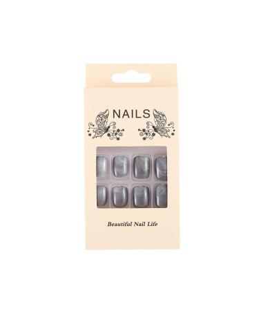 Sethexy Marble False Nails - Sparkle Acrylic Press-On Nail Tips | 24 Stunning Squoval Designs for Women & Girls - Buy Online on GoSupps.com