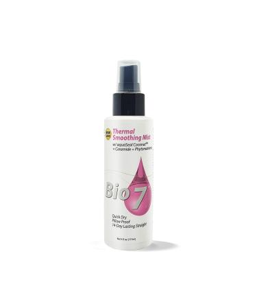 BIO7 THERMAL SMOOTHING MIST W/ AQUASEAL COCONUT + CERAMIDE + PHYTONUTRIENTS 4 Fl Oz Quick Dry Pillow Proof 14-Day Lasting Straight Superfluous Glide For Easier Manageability While Styling With Heat Tools Sleek Shiny Smooth and Strong Hair Seal Split ends 