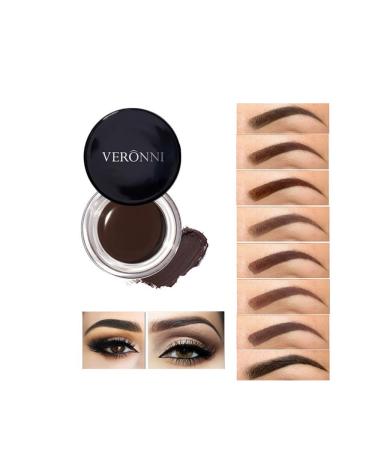 VERONNI Eyebrow CreamBrow Color Long Lasting Waterproof Eyebrow Pomade GelEyebrows Enhancers Smooth Eye Brow Makeup 0.75oz(01 Dark Brown))