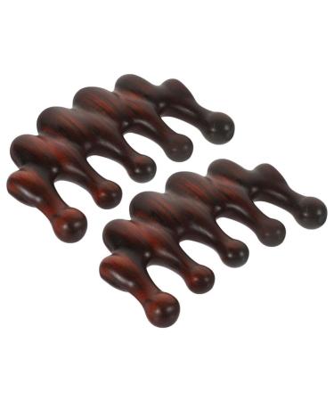 Minkissy scalp massager made of wood 2 pieces scalp ridge wide dentures wooden massage curb scalp stimulator comb for women hair growth
