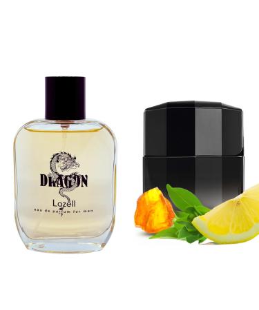 Lazell Dragon for Men Perfume | Impression by Black XS | Eau De Parfum 3.4 Fl Oz | Citrus Amber Chocolate Fragrance | European oncentrated Scent Lasts 6-9 Hours