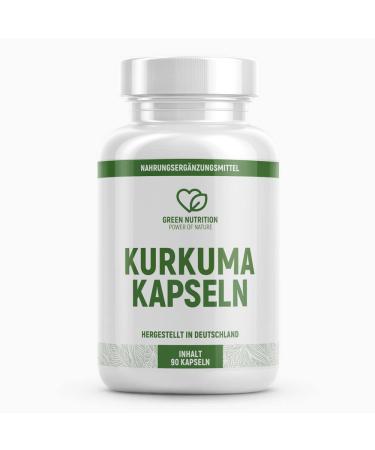 Green nutrition turmeric capsules (3 x 90 pieces) - curcumin capsules high dose - with curcumin extract and piperin extract - high -quality nutritional supplements