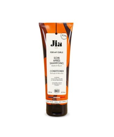 Jia Paris Soin Apr s-Shampoing 250ml Cheveux Boucl s Fris s Cr pus & Ondul s Aloe Vera Bio Huiles V g tales & Lin Hydratant Nourrissant & Anti-Frisottis Vegan Made in France
