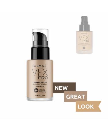 Farmasi Vfx Pro Foundation - Full Coverage Liquid Cream, Lightweight & Long Lasting - Natural Beige, 1 fl. oz - Buy Online on GoSupps.com