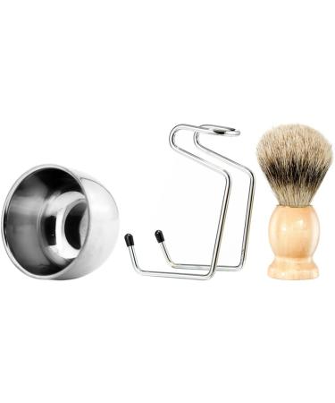 Fomiyes Men's Razor Tool Set - 2 Sets Beard Cleaning Tools Wooden Shaving Brush & Bowl Essential Grooming Kit for Perfect Beard Care - Buy Online on GoSupps.com