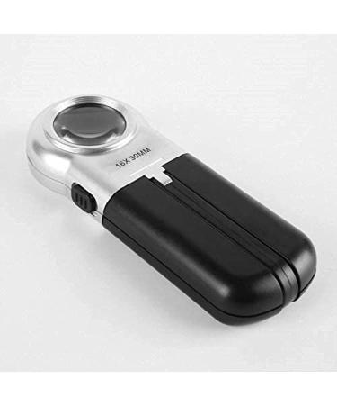 Spacmirrors Magnifying Glass 16X Optical Glass Lenses Compact Portable Holding Magnifying Glass Jade Appraisal Handheld Magnifying Glass Desktop Dual-use Magnifier