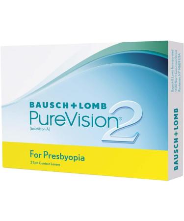 Bausch + Lomb PUREVISION 2 Monthly Lenses for Presbyopia | Thin Varifocal Contact Lenses - 3 Pieces BC 8.6 mm Dia 14 -2.5 Dioptre High Add - International Shipping Available - Buy Online on GoSupps.com