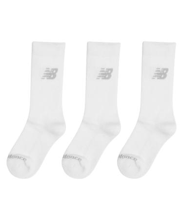 New Balance Unisex 3 Pack Crew Socks White M UK Sporty padded crews