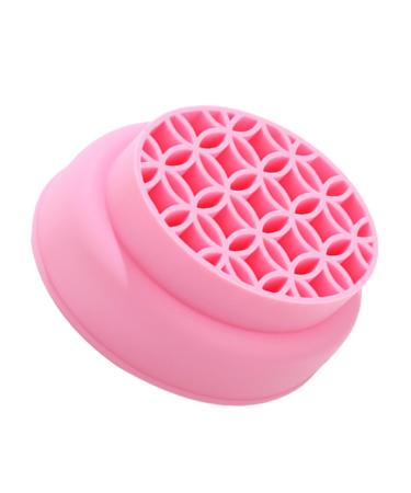 MAGICLULU Makeup Brush Cleaning Cup Makeup Brush Cleaner Silicon Brush Cleaner Pad Brush Washing Tools Brush Scrubber Mat Makeup Brush Washing Tool Silica Gel Beauty Egg Drying Rack Pink
