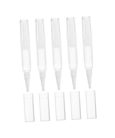 5 Pieces Nail Polish Refillable Oil Pen Cuticle Oil Container Essential Oil Pen Empty Mascara Tube Empty Makeup Containers Cuticle Oil Brush Lip Oil Bottles Plastic Transparent