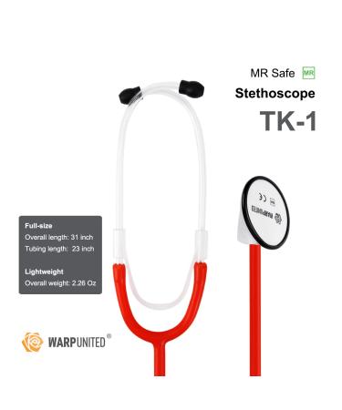 Buy TK-1 Professional MR Safe Stethoscope - Dual-Frequency Scarlet Red | International Shipping Available - Buy Online on GoSupps.com